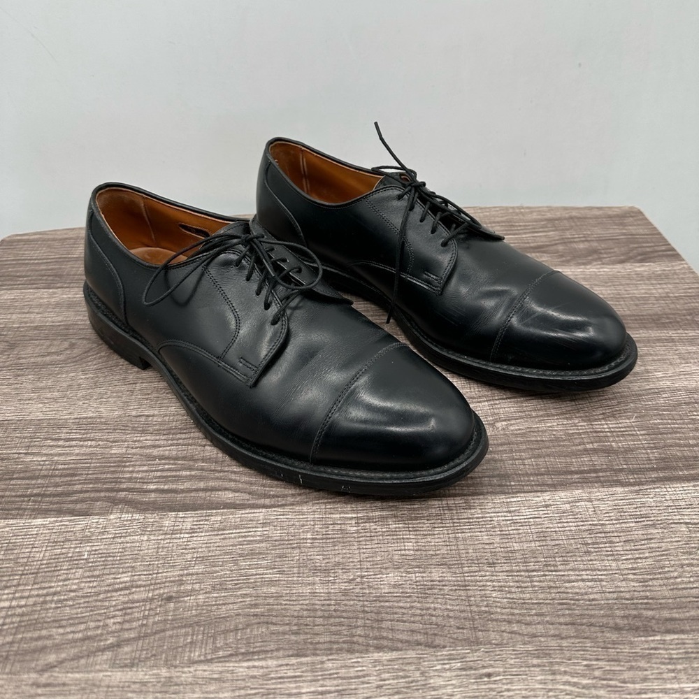 ALLEN EDMONDS Black leather men's oxford Lace up hand crafted dress shoe. 12D - Picture 1 of 11